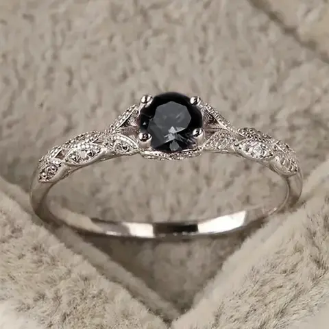 Elegant Style Artificial Zircon Decor Metal Ring, Women's Fashion Jewelry Accessories, Minimalist Romantic Aesthetic Jewelry Gift