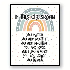 Unframed In This Classroom Rules Print Poster, For Bedroom Living Room Corridor, Ideal Gift For Hanging Decor, Any Occasions, Back To School