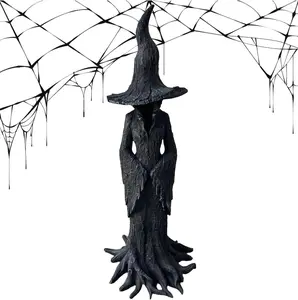 Gothic Halloween Witch Statue 11.8 Inch Hand Painted Enchanting Cracker Barrel Figurine Gothic Resin Dark Fantasy Ornament for Home Decor - Decoration