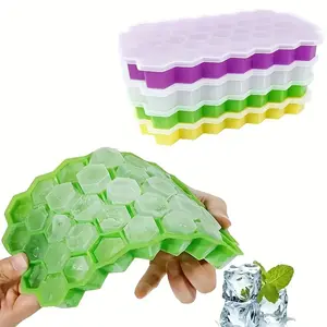 Honeycomb Silicone Ice Tray - 37 Grids Hexagonal Ice Cube Mold For Perfectly Shaped Ice Cubes And Ice Balls