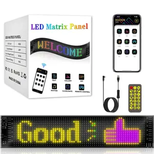 Large Bright Programmable LED Sign, 59.5cm X 12cm Bluetooth-compatible APP Control, Ideal for Cars, Stores, Christmas Advertising, Decoration