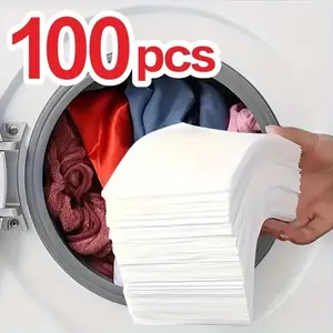 Laundry Sheets, 50pcs/set Anti-stain Absorbent Laundry Paper, Anti-pollution Clothes Sheet, Laundry Detergent Sheets, Laundry Tools & Accessories, Laundry Products
