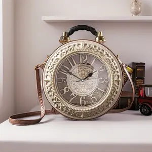 2026 New vintage crossbody shoulder bag with battery-powered clock functionality, water-resistant PU leather, secure compartments—an ideal gift