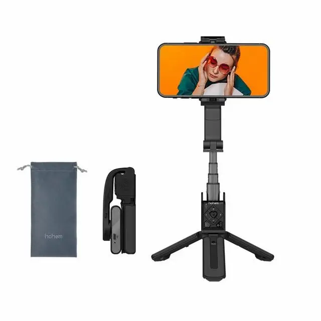 Hohem iSteady Q Selfie Stick Gimbal Stabilizer, 2 Axis Face Tracking & 360° Rotation Tripod with Wireless Remote, 4 in 1 Portable Tripod w/Extendable Stick