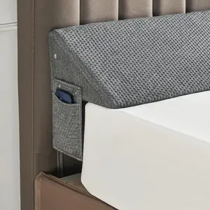 Gap Filler Bed Wedge Pillow for Headboard Gap, High-Density Memory Foam with Breathable CoverBed, Mattress Gap Filler(0-8"), Bed Wedge for Gap Between Your Headboard and Mattress Dark Grey, Gift for Summer, Memorial Day