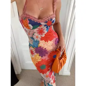 Camisole Style Flower Print Maxi Dress