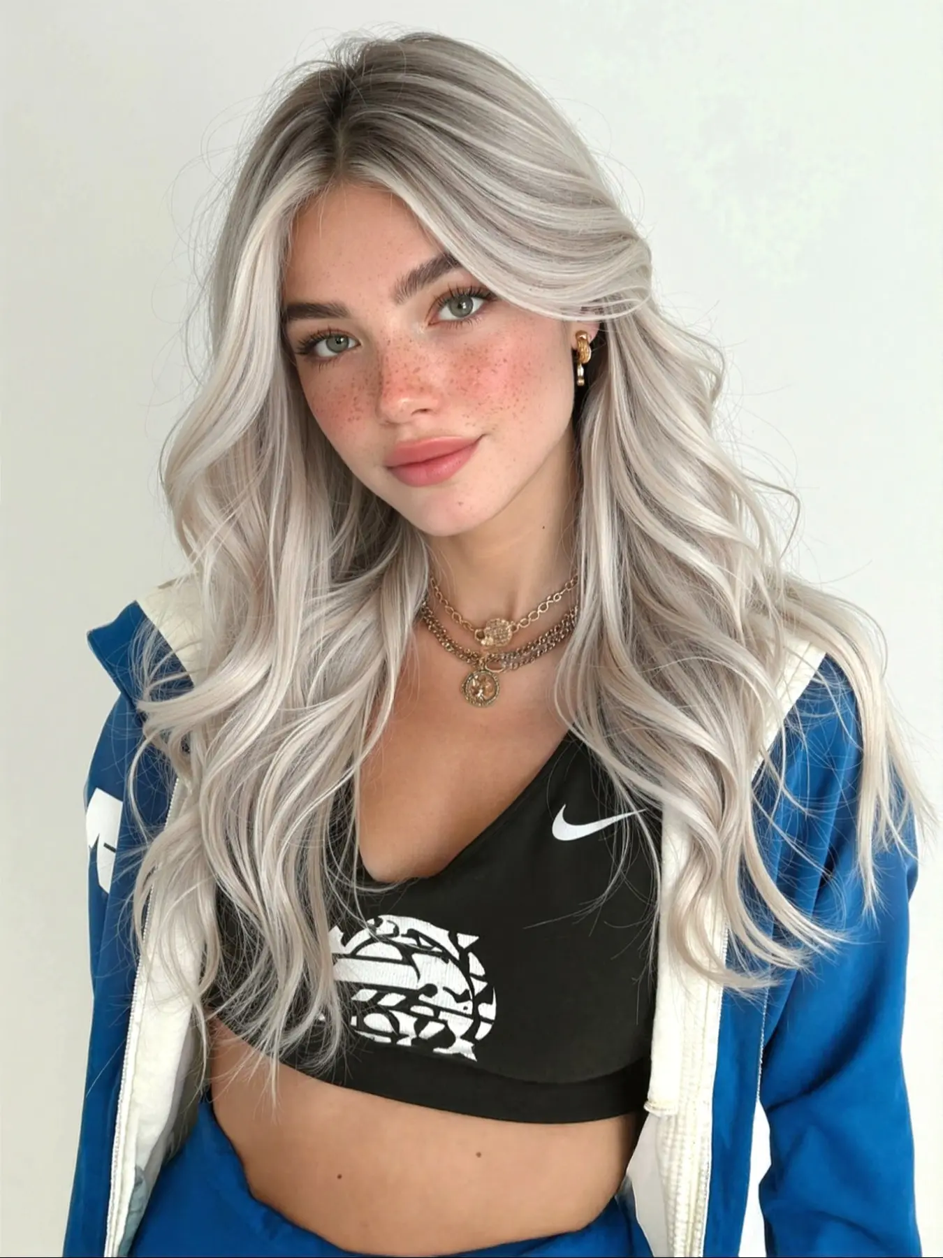 13x6 Lace Front Wig, Highlighted Silver Color, Long Curly Hair, Heat Resistant, Comfortable, Natural Look, Easy Wear, Trendy Essential, Curly Wigs