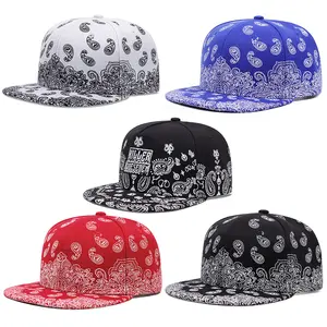 Cashew Flower Series Printing Flat edge hat for men women Fashionable solid color Outdoor sports sun hat
