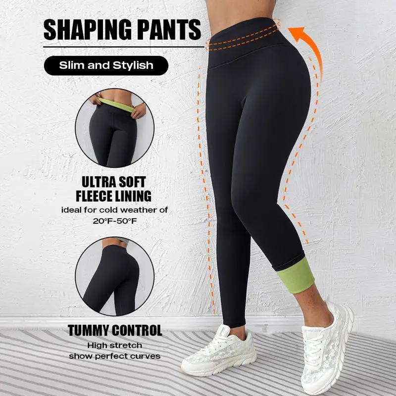 2026 Spring ChicMe Warm Winter Women‘s Fleece Lined Active Pants Thick Soft Tummy Control Termal Warm Winter Shaping Pants