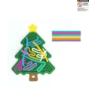 Tree-Shaped  Silicone Sensory Fidget Activity Board, Fidget Gadget Dual-Sided Stress Relief Toy for Anxiety, Autism,Adhd, Travel Essential, Sensory Play, Perfect Gift for Teens