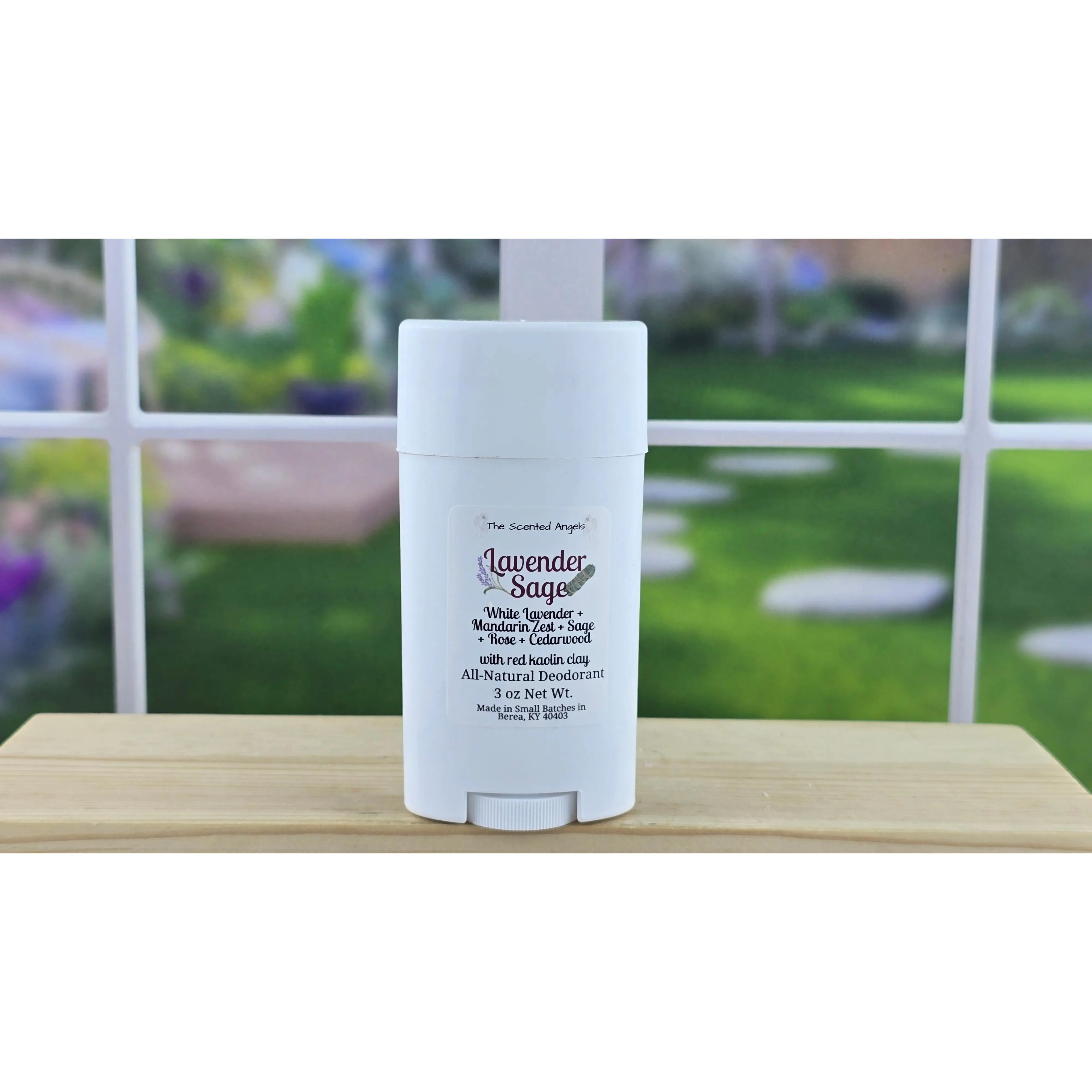 TSA Handmade All-Natural Lavender Sage Deodorant - Magnesium Hydroxide - Gentle Body Care - Rose Kaolin Clay