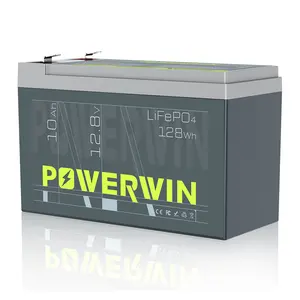 POWERWIN BT10 12V 10Ah Lithium LiFePO4 Battery 4000+ Deep Cycle Battery Built-in BMS Portable Battery for Power Wheels Fish Finder Small UPS Deep Cycle Rechargeable Lithium Battery