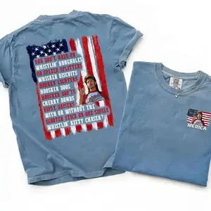 Comfort Colors Joe Dirt “Merica” Shirt – Funny 4th Of July American Flag Tee, Independence Day Meme Graphic T-Shirt, Patriotic Red White Blue Shirt, 4th Of July Shirt