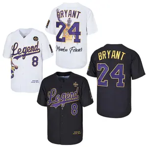 Men's Legend Forever 1996-2016 Fashion Bryant Baseball Jersey Embroidery High-Quality Polyester Breathable Fabric Large Size S-3XL Black White Outdoor Sports Tops Hip-Hop Fan Vintage Clothes