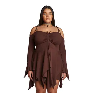 Plus F is For Fairies Handkerchief Dress - Brown