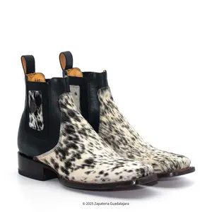Genuine Cow Hair Square Toe leather boot-H423304