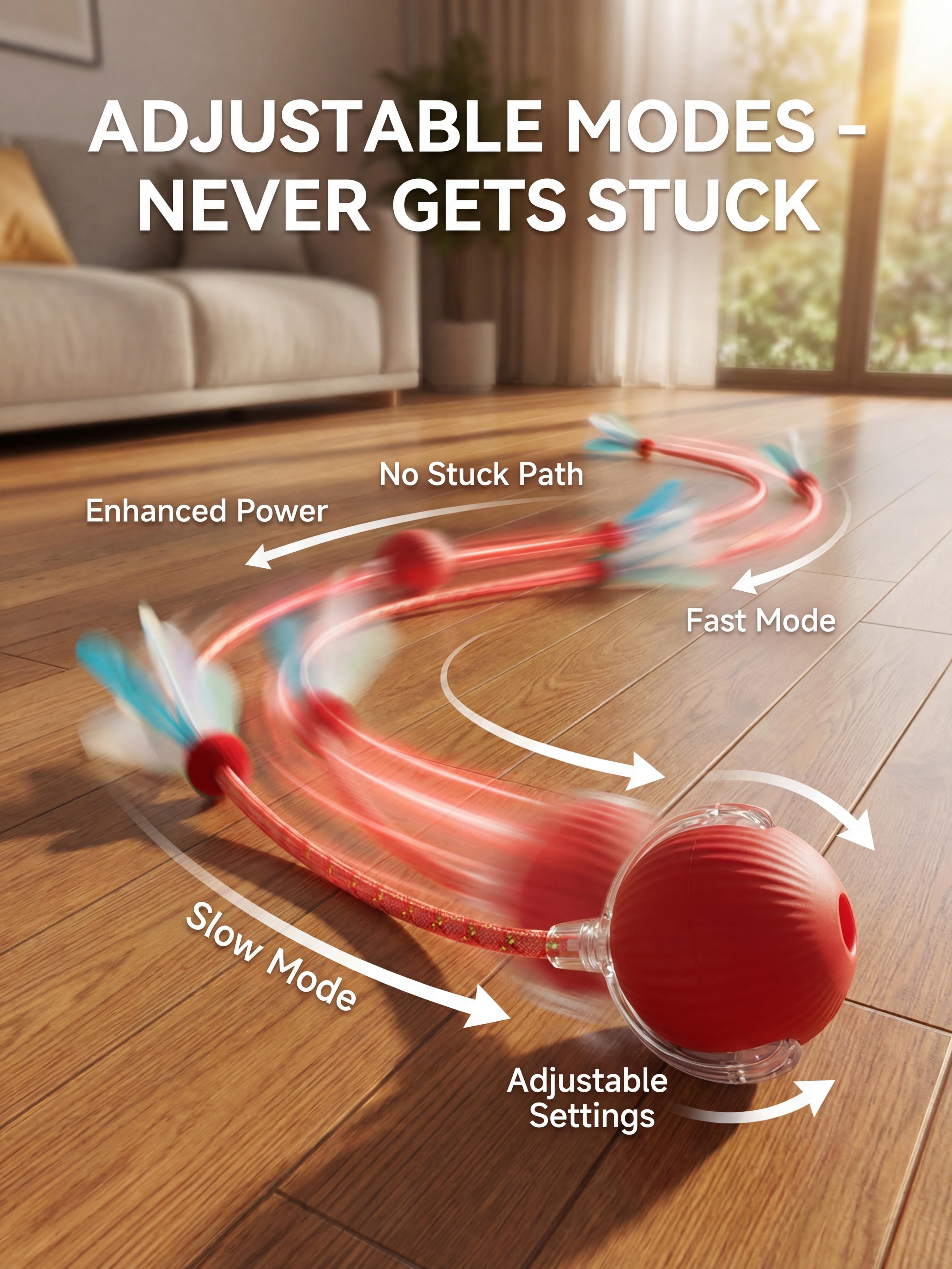 Electric Cat Toy Ball with Rope, Interactive Cat Teaser Toy, Automatic Rolling Ball Toy, Pet Supplies, Dog & Cat Accessories，Gift For Pets