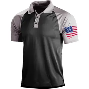 Men's 4th of July 1776 Polo Shirt Retro Distressed Patriotic Golf Shirts for Men American Flag Print Short Sleeve T-Shirt Menswear Top Casual Tropical Underwear