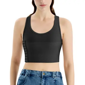 CuteStreet Transgender Tomboy FTM Chest Binder Adjustable Affordable Mesh Breathable and Strong Compression Tank Top Trans Bra Binder