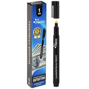 Perco Counterfeit Money Detector Pen (1, 2, 5, 20 Pack) - Easy to Use and Reliable Universal Currency Fake Bill Checker for Personal & Commercial Use - Ensures Authenticity & Prevents Fraud