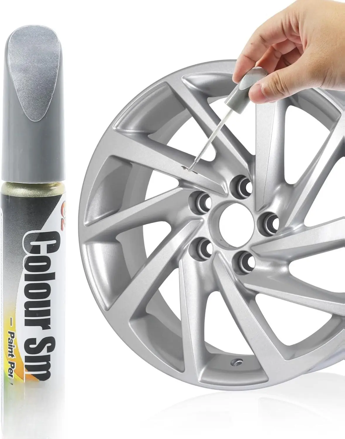 Touch Up Paint for Cars,Rim Paint,Car Accessories Wheel Paint,Auto Touch Up Paint,Car Scratch Remover Pen,Rim Scratch Repair,Car Paint Automotive Paint,Rim Paint for Car Wheel Repair (Silver)
