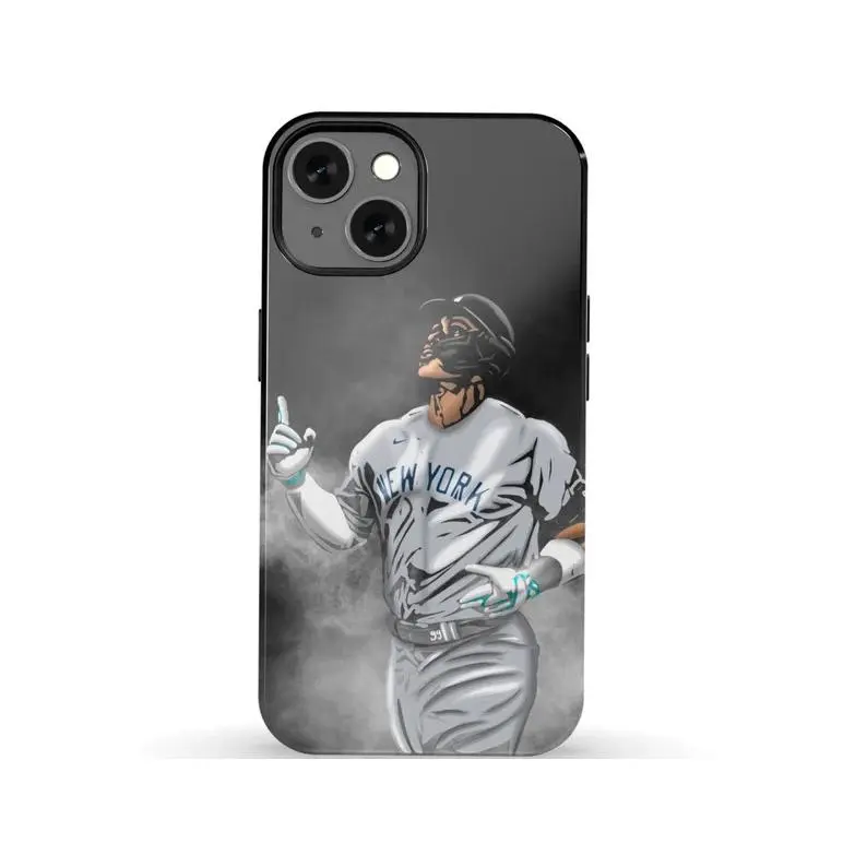 Aaron Judge Phone Case Style Impact-Resistant Phone Case |   Durable Dual-Layer TPU Protective Dark Mode Style Baseball Art Tough Casefor iPhone17 ProMax /16/15/14/13/12/11 Plus for Samsung phones, suitable for both men and women,  Perfect Gift for Women