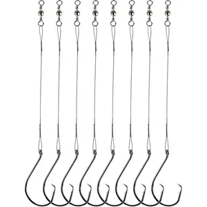 Fishing Circle Hooks Saltwater 50 count Leader Hook Rigs for Catfish Bass With Offset Hooks