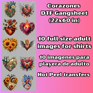 G46 Corazones  DTF Gang Sheet