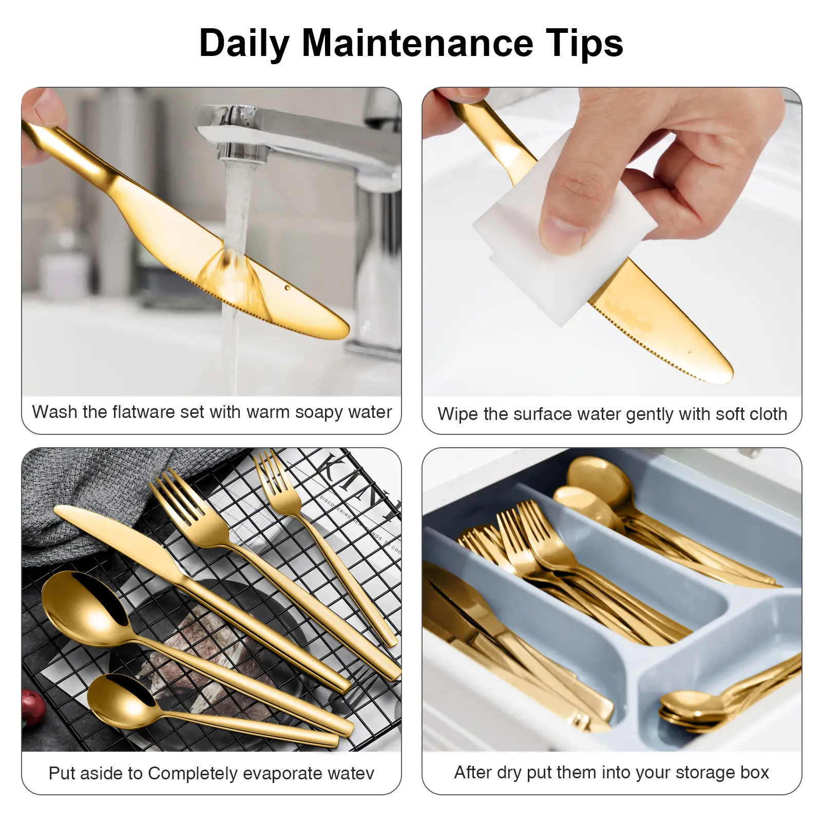 Garvee Modern Gold & Silver Stainless Steel Flatware Set for 6 – 30-Piece Mirror Polished, Dishwasher Safe Cutlery – Rust Resistant Tableware for Home & Restaurant