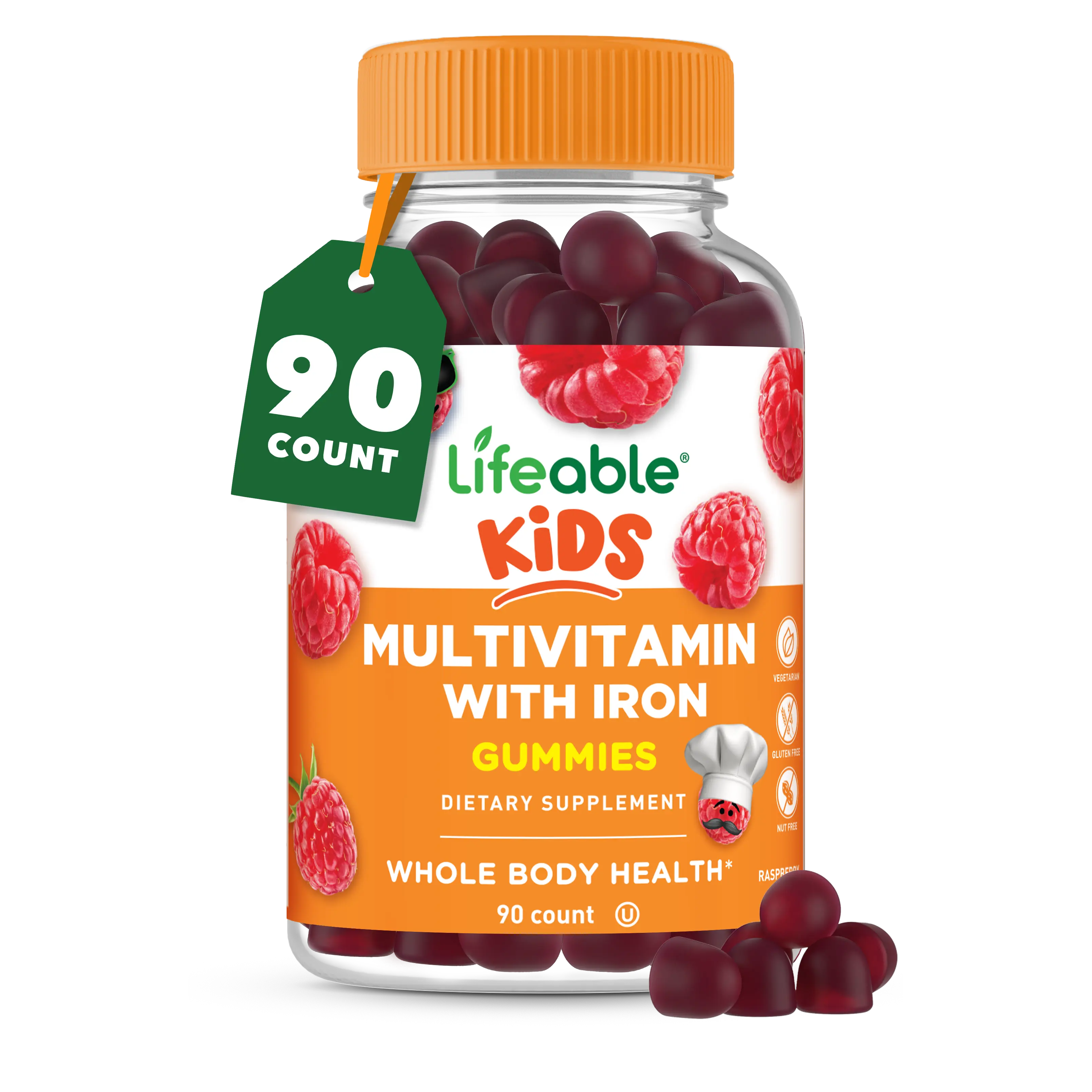 Lifeable Kids Multivitamin with Iron Gummies, 90 count