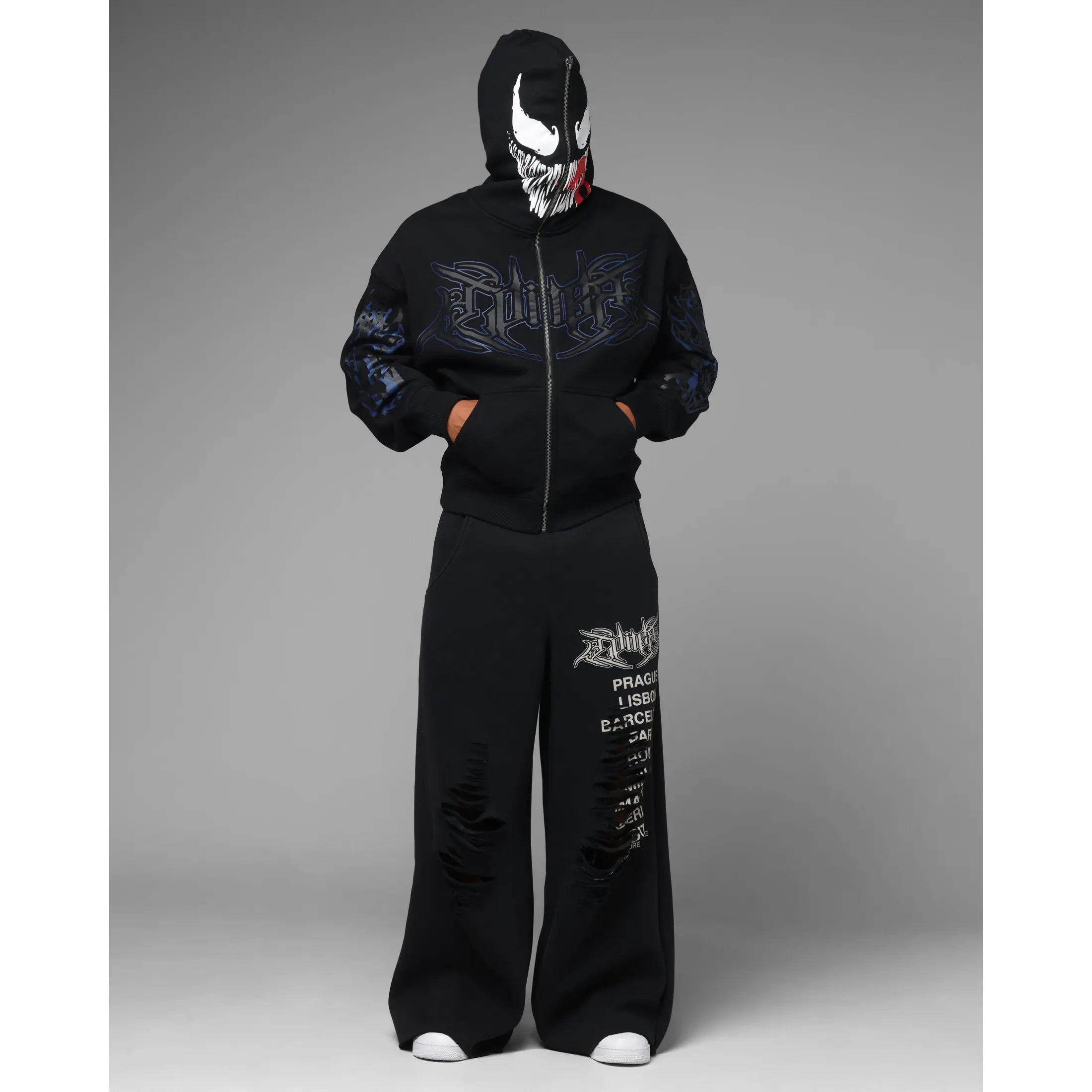 Loiter Marvel Venom Zip Through Hoodie Black
