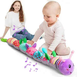 dearlomum Newborn Baby Girl Gift Toys Infant Tummy Time Musical Stuffed Animal with Crinkle Rattle Textures Baby Boy Girl Gifts Nursery Playpen