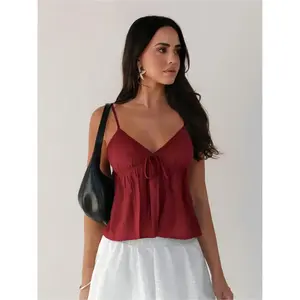 Summer sexy women's V-neck backless sleeveless vest, backless top, beach and night casual fashion, fashionable summerRAIMENTRY
