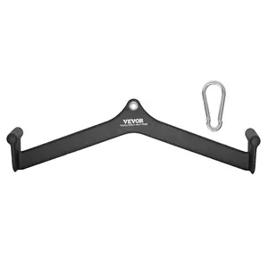 fathersdaygift VEVOR LAT Pulldown Attachment, Cable Machine Rowing V-bar Attachment, Tricep Pull Down Bar, Back Strength Training Rubber Coated Handle Grip, Bicep Curl Tricep Lat Pulldown Bar for Home Gym Fitness