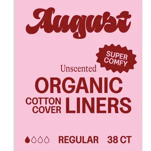 August Liners – Custom Count for Light Daily Protection | Zero-Feel. Organic Cotton. Compostable Wrapper.