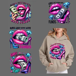 6 Pack DIY Kit DTF Transfer Stickers for Girls Heat Transfer Vinyl for T Shirts Masks Jeans Bags Washer Resistant No Iron Needed Sublimation Decals