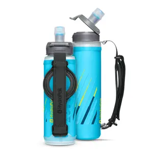 HydraPak SkyFlask Speed - Collapsible Handheld Running Water Bottle (350ml or 500ml) - Adjustable Strap, Lightweight, Spill-Proof Cap