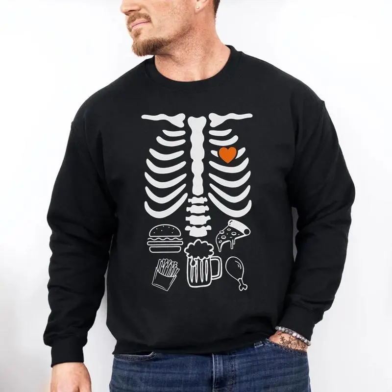 Skeleton Halloween Sweatshirt For Dad, Funny X-ray Dad, Pregnancy Announcement Shirt 2024, Daddy To Be Costume, Fall New Dad Sweater, Daddy to Be Gift