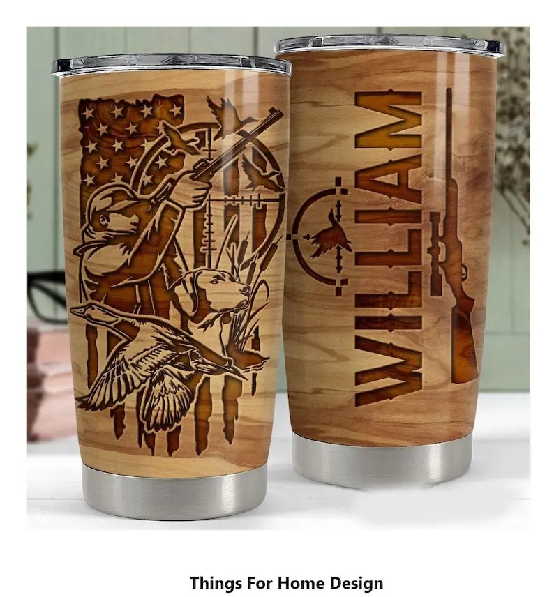 Personalized Duck Hunting Tumbler, Deer Hunting Gifts, Hunting Gifts For Men, Hunting Lover Gift, Outdoor Hunting, Gift for Dad, hunting cup