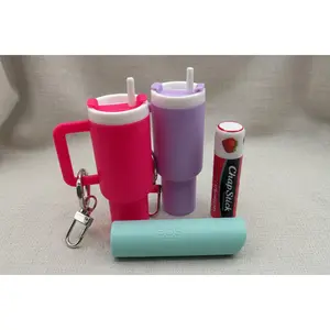 Mini Chapstick Tumbler Holder Keychain | 3D Printed Lip Balm Holder