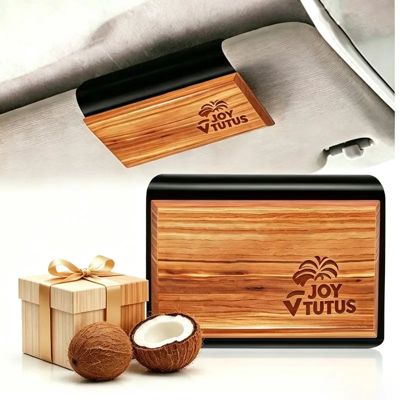 【SummerFinds】Joytutus Wood Car Air Diffuser, Premium Wood Texture Sun Visor Clip-On Fragrance Set with Clip-On Design, Odor Remover Accessory to Enhance Car's Ambiance, Universal Brown Automotive Accessory, Father's Day Gift, Cars Accessories, Auto Access