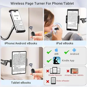 Remote Control for TikTok, Page Turner for iPad iPhone, Bluetooth Camera Video Recording Remote, Scrolling Ring for TIK Tok, iPhone, iPad, iOS, Android - Black
