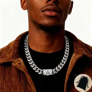 Solid stainless steel Miami Cuban hip-hop necklace featuring a chunky chain and a substantial Cuban link design, crafted using vacuum nano electroplating. Chain width: 14 mm; length: 16–30 inches. Hypoallergenic, exquisite gift box packaging