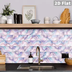 16/32pcs Classic Marble Tile Wall Stickers, Peeling And Pasting Waterproof Tiles, Self-Adhesive PVC Waterproof Tiles, Wall Decorative Wall Stickers, Used For Waterproofing And Stain Prevention In Kitchens And Bathrooms
