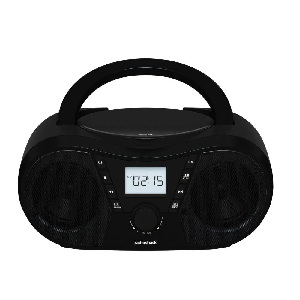 RadioShack Portable CD Boombox 1402010 with Bluetooth FM Radio USB AUX Compact Audio System for Home Outdoor Use