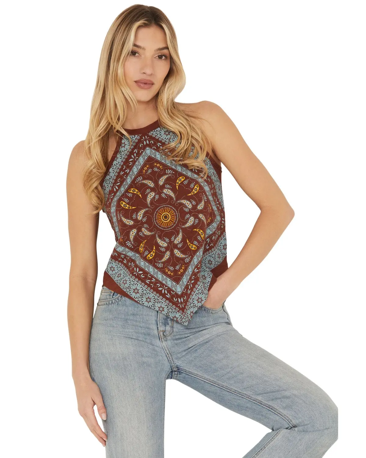 Shyanne Women's Women'S Bandana Print Halter Tank - Swsp24k18-Mhgy