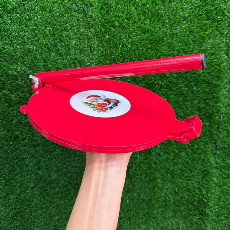 Tortilla Press Reinforced Rojo Delgada 9In Edition Santa Claus Limitada.