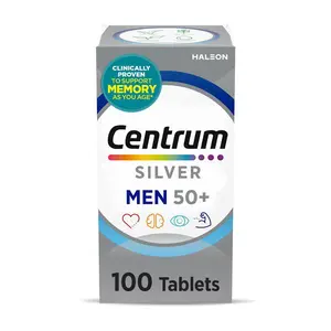 Centrum Silver Men 50+ Multivitamin/Multimineral Supplement Tablets - 100ct: Gluten-Free, Non-GMO, Vitamin D