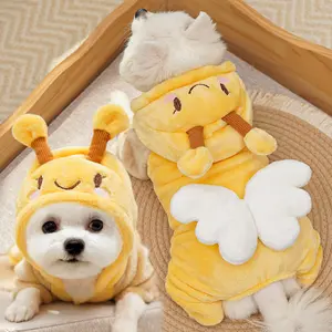 Pet Clothes Little Bee Costume Cosplay With Hat Leash Ring For Small Medium Dogs Cat Winter Thickened AL991277976462