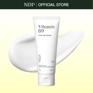 NDP Vitamin B9 Tone-Up Cream - Hydrating, Brightening, Calming Primer & Tinted Moisturizer for Sensitive Skin, Korean Skincare, 12-Hour Hydration, 95% Pure Cica Extract, 2.19 fl oz